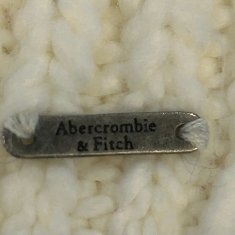 Abercrombie & Fitch Cream Rhinestone Knit Beanie Hat